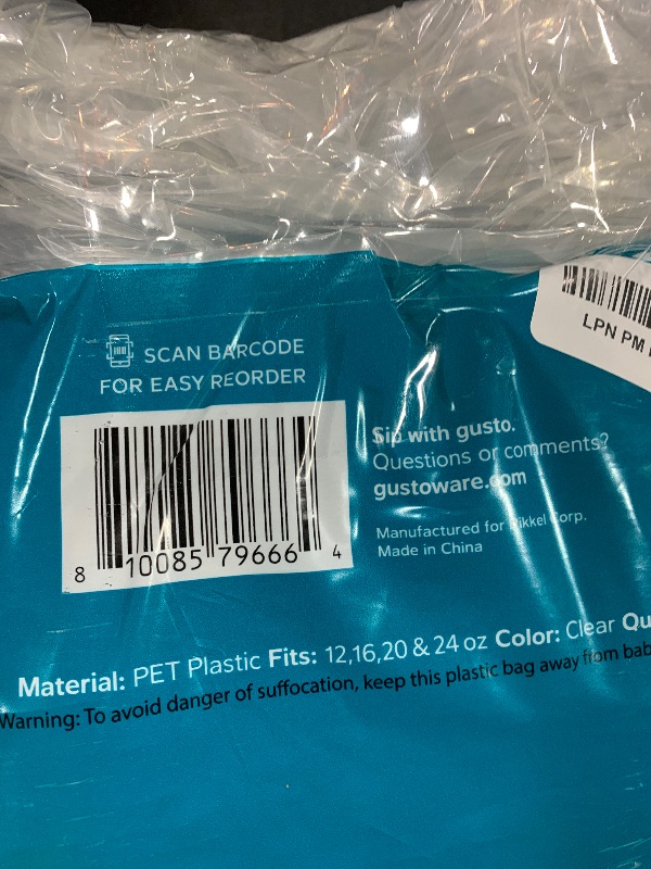 Photo 1 of [100 Count] Crystal Clear Strawless PET Plastic Lids for 12, 16, 20 & 24 oz. Milkshake Cups