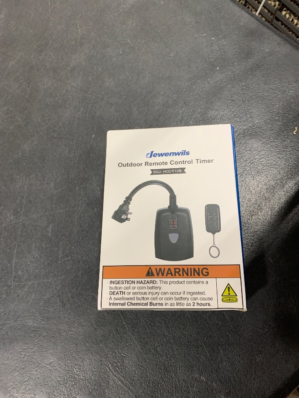 Photo 1 of DEWENWILS Outdoor Timer Outlet Waterproof with 11 Modes, Outdoor Light Timer, 100FT Remote Control, for Christmas Outdoor Lights, Pump, Sprinkler, Fountain