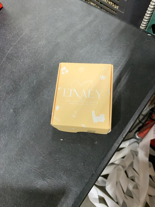 Photo 1 of EINAEY Clip in Bangs – 100% Real Human Hair Fringe with Temples, Brown French Bangs Hair Clip Hairpiece for Women, Natural Look, Easy Trim & Secure BB Clips for Daily Wear