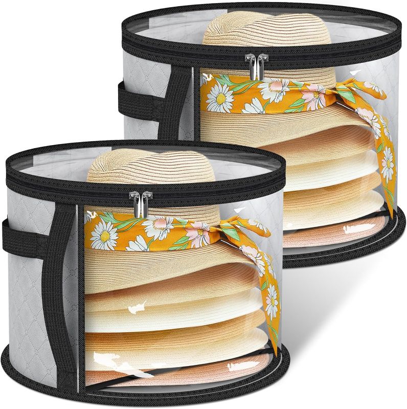 Photo 1 of 
Qianly Hat Storage Box, Travel Lightweight Hat Bag, for Baseball Caps, Fedoras, Bucket Hats, Black
