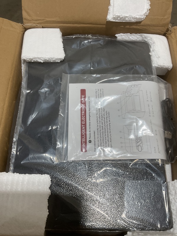 Photo 1 of 1.2 Cub Small Safes for Home, Anti-Theft Steel Security Fire Safe Home with Combination Lock, Alarm System and Removable Shelf, Personal Document Safety Box Fireproof Waterproof for Money Valuables