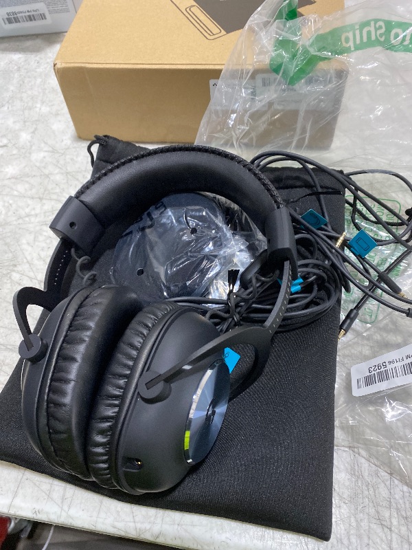 Photo 1 of Logitech G Pro X Wired Gaming Headset: Blue VO!CE Detachable Boom Mic, DTS 7.1, 50 mm Drivers, USB/3.5mm Aux, Spare Memory Foam Ear Pads, USB DAC & Bag Included - Black