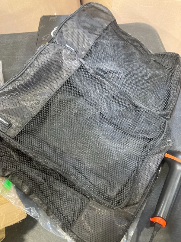 Photo 1 of BAGAIL 4 Set/6 Set/8 Set Compression Packing Cubes Travel Accessories Expandable Packing Organizers (Square Mesh, 06-Black)