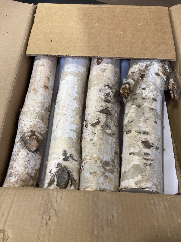 Photo 1 of 8 Pack Birch Logs for Fireplace Decor Crafts Versatile Unfinished Wood Gas Fireplace Logs: 2.3"-3.2" Dia. x 16.5" Long