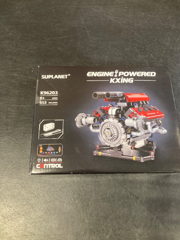 Photo 1 of Suplanet Mini V8 Engine Building Kit That Runs?Engine Building Blocks with LED Light for Adults, Visible Engine Model Set Construction STEM Toy for Kids Boys (660 PCS)