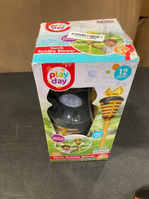 Photo 1 of Tiki Torch Bubbler - Valentine's Bubble Machine with Lights and Music, Bubble Blower and Wand, Rechargeable Outdoor Toy for Kids Teens Birthday Party, 4 Feet Tall, Includes 4oz Bubble Solution