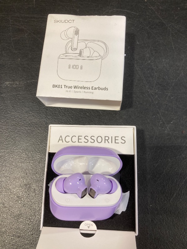 Photo 1 of Ai Translation Earbuds Real Time with Audio and Video Calls, Buletooth 5.4 Translator Earbuds with 6 Translation Modes/164 Languages/No Subscription Required, 48H Headphones Translator, Taro Purple