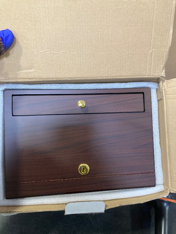 Photo 1 of Flauno Cigar Humidor with Air Circulation System, Hold 40 Rubustos, Thicker Spanish Cedar, Accurate Digital Hygrometer, Drawer, Humidifier, Divider, Lock, Gift for Cigar Lovers