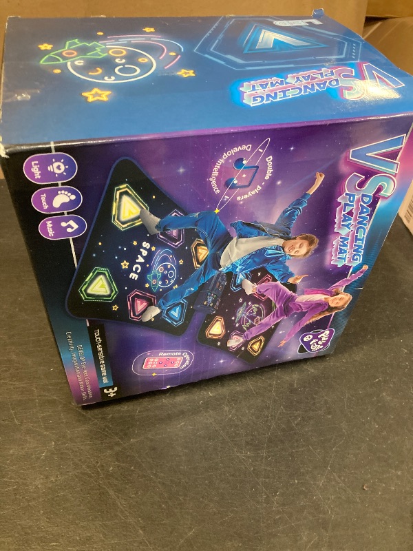 Photo 1 of 2-Player Electronic LED Light Dance Mat, Music Dance Toy with 5 Modes, Develops Hand-Eye Coordination, Challenge Game for Single or Double Players, Christmas Dance Mat Toy for Boys & Girls Ages 3-12