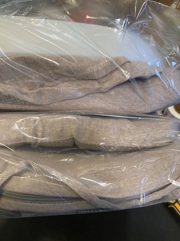 View 3 of AAAAAcessories D-Shaped Chair Cushions, 2" Thick Dining Chair Pads with Ties and Removable, Machine-Washable Cover, 17" x 16", Set of 4, Oatmeal Beige