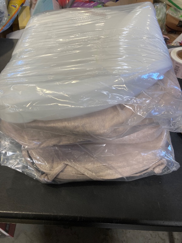 View 2 of AAAAAcessories D-Shaped Chair Cushions, 2" Thick Dining Chair Pads with Ties and Removable, Machine-Washable Cover, 17" x 16", Set of 4, Oatmeal Beige