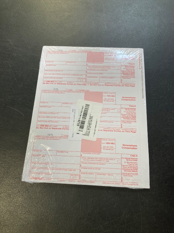 Photo 1 of 1099 NEC Tax Forms 2025 with Envelopes, 4 Part 15 Pack Tax Forms Kit and 15 Self-Seal Envelopes –Great for QuickBooks and Accounting Software, Value Pack for Business - Made in The USA - 15-Pack