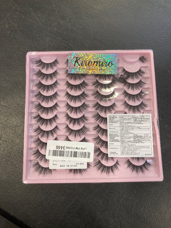 Photo 1 of 20 Pairs Lashes Wispy Faux Mink Lashes 15mm Cat Eye False Eyelashes Natural Look 3D Volume C-Curl Strip Lashes Pack by Kiromiro
