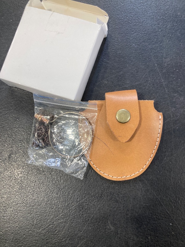 Photo 1 of 10X Magnifiers Antique Brass Chain Necklace with 40mm Diameter Glass Magnification Lens Pendant Portable Pocket Loupe Monocle for Library