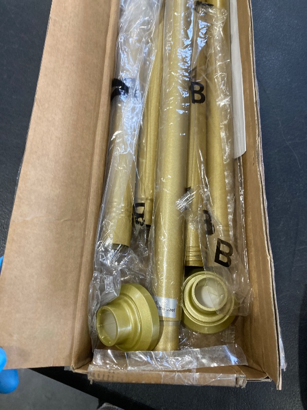 Photo 1 of ENJOYBASICS Gold Shower Curtain Rod 30 to 76 Inches, 1 Inch Stainless Steel Adjustable Spring Tension Rods No Drill for Bathroom, Closet, Window, Room Divider, Never Rust, Non Slip