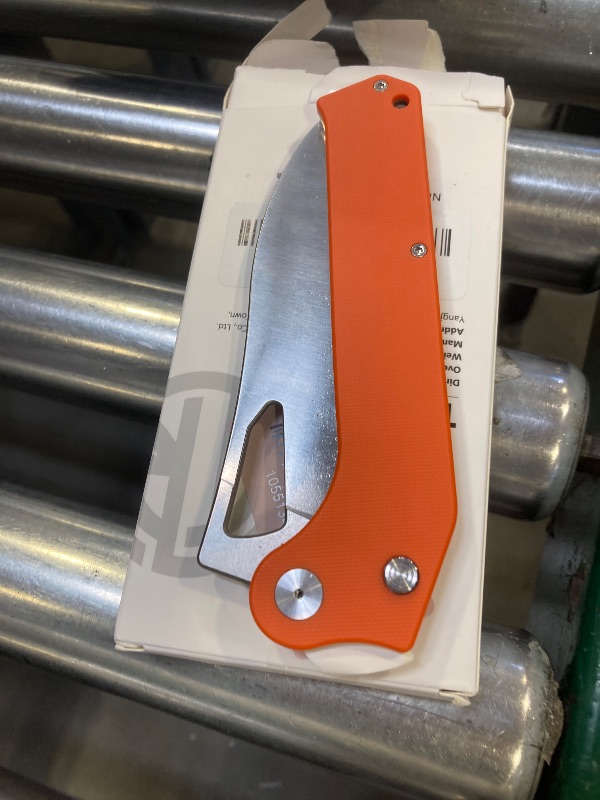 Photo 1 of TACRAY Folding Kitchen Chef Knife, 4.4" Foldable Camping Knife with 10cr15mov Stainless Steel Blade, Anti-skidding and Ergonomic Designed G10 Handle for both Indoor and Outdoor Cooking