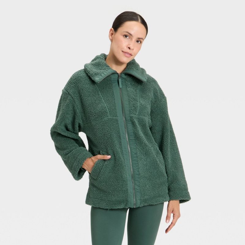 Photo 1 of Women's High Pile Jacket - All in Motion™ Dark Green S
