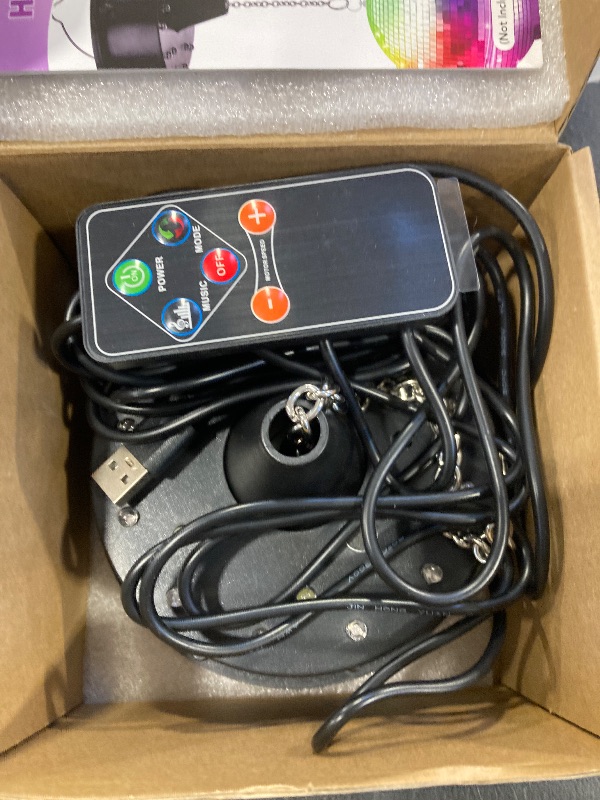 Photo 1 of ?16.4ft Extra Long Cord? Rotating Disco Ball Motor with 18 LED Lights & Remote Control, 6-12RPM Disco Ball Spinner for 4-16in Balls for Birthdays, KTV, DJ Party Outdoors (Disco Ball Not Included