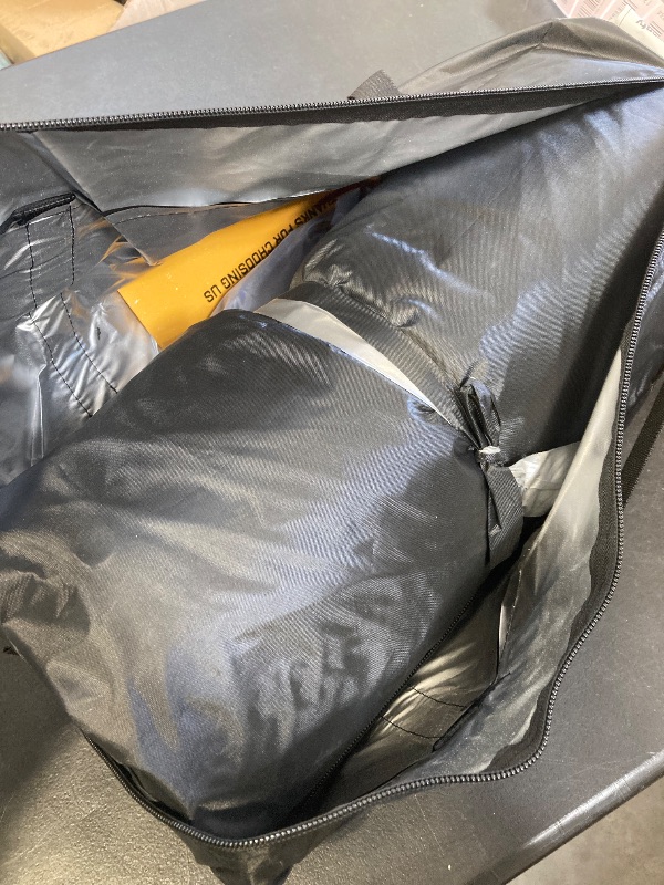 Photo 1 of Happy Travel Bike Storage Shed Tent, Waterproof Portable Bicycle Cover with 30% More Top Storage Space for 2/3/4/5 Bikes,Clips Easy Setup Outdoor Sheds Shelter for Motorcycle, Garden Tools, Lawn Mower