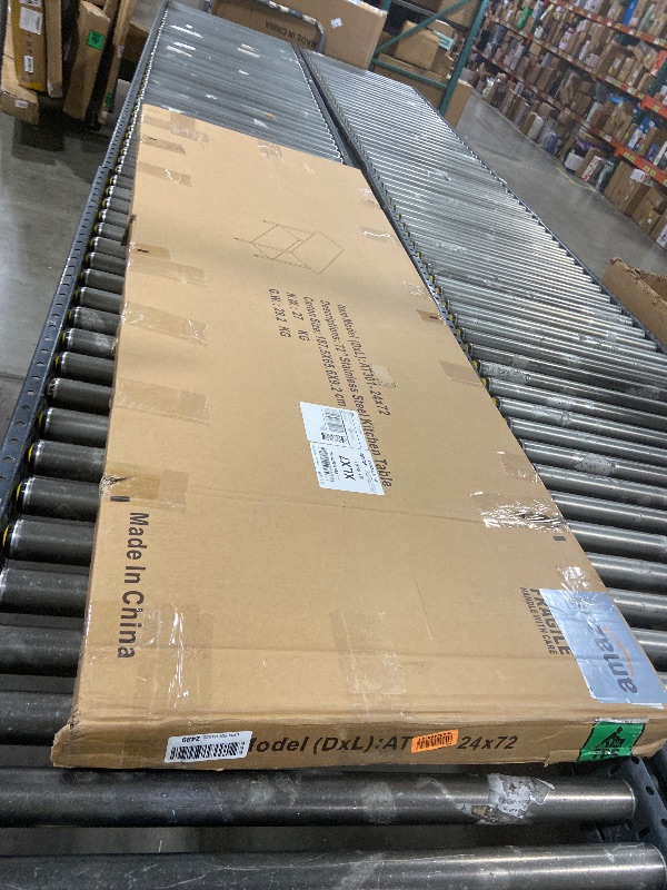 Photo 1 of Atronor Stainless Steel Table for Prep & Work, 24x72 Inches, NSF Metal Commercial Heavy Duty Table with Adjustable Under Shelf and Foot for Restaurant, Home and Hotel