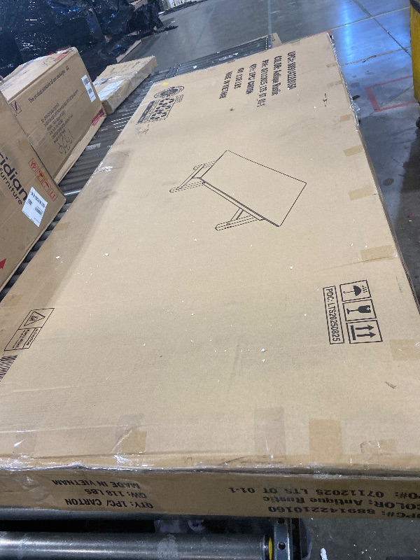 Photo 1 of *SEE CLERK NOTES* Flash Furniture Hercules Series 8' x 40" Rustic Solid Pine Folding Dining Table, Rectangular Antique Farmhouse Dining and Event Extension Table