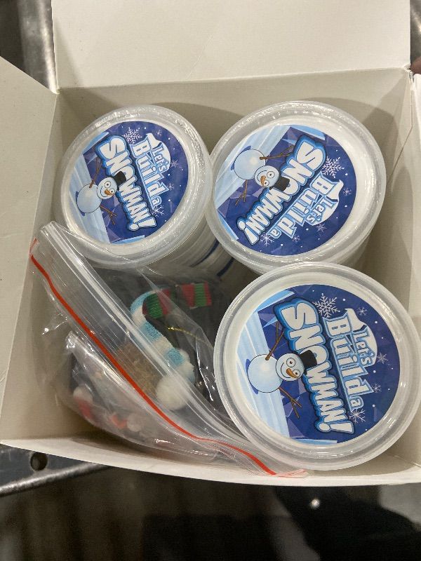 Photo 1 of 12 Pack Build a Snowman Indoor Decor, Christmas Crafts, Snowman Making Kit for Kid, Christmas Stocking Stuffers for Girls, Boys, Creative Kids Air Dry Modeling Clay for Holiday Activities
