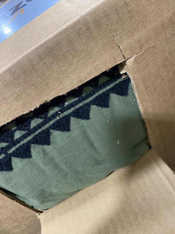 Photo 1 of MaiRêve Embroidery Comforter Set, Boho Farmhouse Western Bedding Set, All Season Bed in A Bag Comforter Set with Sheets, Pillowcases & Shams, Olive Green Oversized Queen 7 Pieces