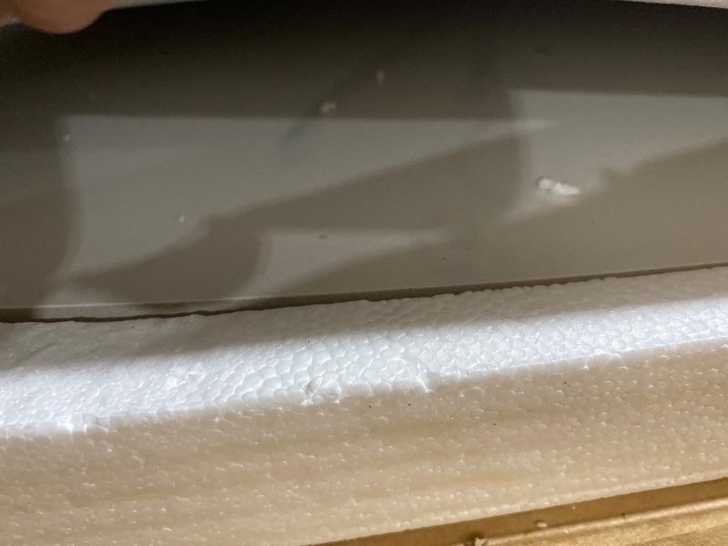 Photo 1 of 46" Sintered Stone Dining Table, Modern Horse Belly Type White Kitchen Table with Sturdy Metal Legs, Durable & Scratch-Resistant Surface for Dining Room/Kitchen/Office?Chairs not Included? (46 inch)