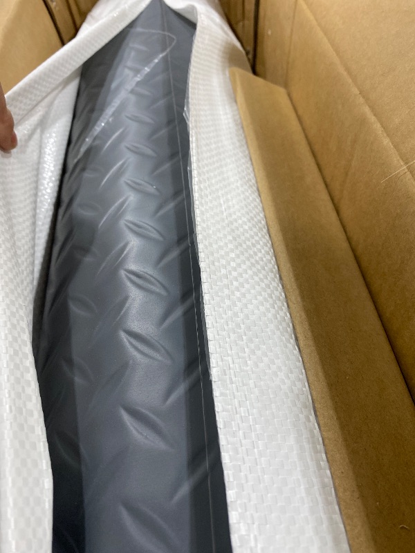 Photo 1 of StellarStar 10x20 FT Garage Floor Mat, 2.8mm Thickened PVC Flooring Roll for Under Car, 200 SQFT Diamond Plate Gray Garage Mats for Garage, Warehouse, Basement, Factory, Trailer (Include Tapes)