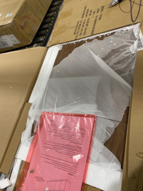 Photo 1 of Henn&Hart TV Stand for TVs up to 75'' with 2 Concealed Storage Cabinets and Adjustable Shelves for Living Room, Family Room, or Office, Satin Walnut