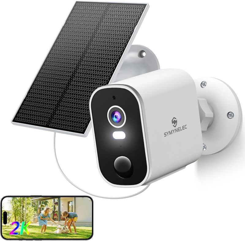 Photo 1 of Solar Security Cameras Wireless Outdoor: 2K Battery Powered WiFi Camera with AI Motion Detection for Home - Color Night Vision Spotlight Siren Alarm 2-Way Talk IP65 Waterproof Cloud TF Storage