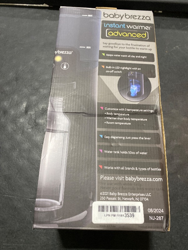 Photo 1 of Baby Brezza Instant Baby Bottle Warmer Advanced - Fast Water Warmer Instantly Dispenses 24/7 in 3 Temperatures with Nightlight