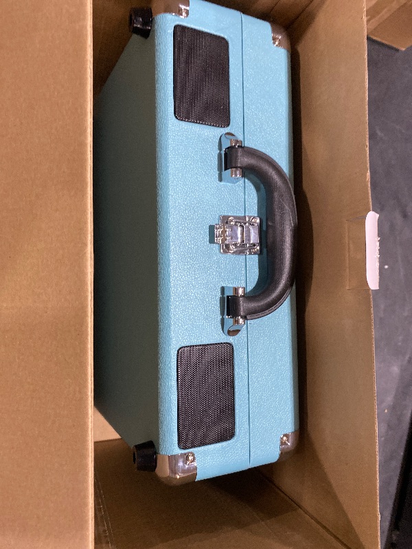Photo 1 of Victrola Journey Bluetooth Portable Suitcase Record Player – with Built-in Speakers, 3 Speed Vinyl Record Player, RCA Out, Headphone Jack (Turquoise)