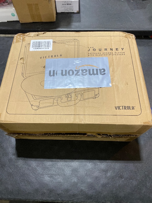 Photo 1 of Victrola Journey Bluetooth Portable Suitcase Record Player – with Built-in Speakers, 3 Speed Vinyl Record Player, RCA Out, Headphone Jack (Turquoise)