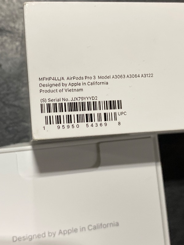 Photo 1 of Apple AirPods Pro 3 Wireless Earbuds, Active Noise Cancellation, Live Translation, Heart Rate Sensing, Hearing Aid Feature, Bluetooth Headphones, Spatial Audio, High-Fidelity Sound, USB-C Charging