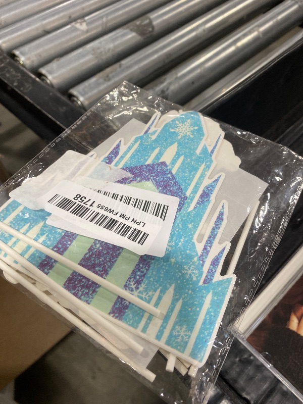 Photo 1 of 10 Pcs Cute Birthday Cake Toppers, Snow Theme Party Princess Cake Decorations, for Ice Party Supplies