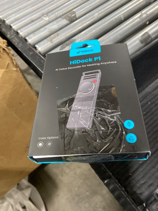 Photo 1 of HiDock P1 AI Voice Recorder: Smart Voice Recorder Work with Wireless Earbuds Portable Digital Recording Device BlueCatch Tech Meeting Transcription Summary Playback HiNotes Control 64GB(Space Gray)