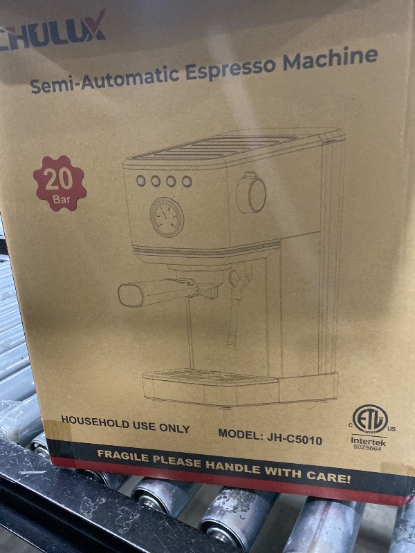 Photo 1 of CHULUX Elite Espresso Machine 20 Bar, Compact Stainless Steel Hot and Ice Espresso Coffee Maker with Steam Wand for Americano, Latte, Cappuccino & Home Barista Brewing, Sliver