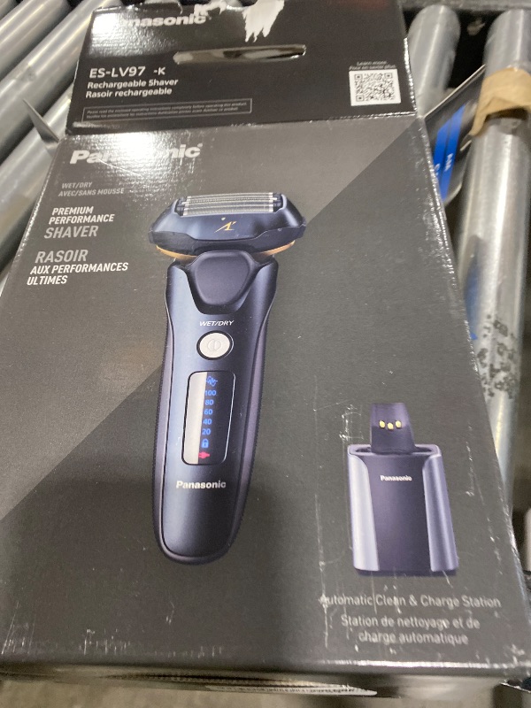 Photo 1 of Panasonic Electric Razor for Men, Electric Shaver for Men, ARC5 with Premium Automatic Cleaning and Charging Station, Wet Dry Shaver, Cordless Razor, with Pop-Up Trimmer ES-LV97-K, Black