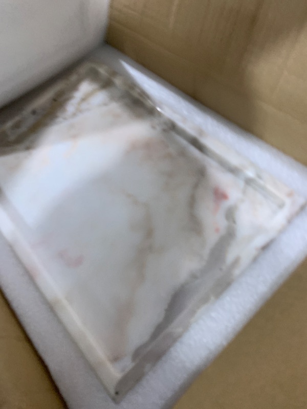 Photo 1 of 100% Natural Marble Serving Tray Luxury Marble Storage Tray for Home Decor Stone Tray for Bathroom/Kitchen/Vanity/Dresser,Plate Holder for Tissues, Candles, Towel