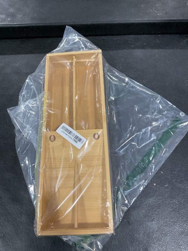 Photo 1 of guiogc Bamboo Silverware Drawer Organizer, Kitchen Small Silverware Organizer, Utensil Tray Holder, Cutlery Tray for Spoons, Forks, Knives, Suitable for a family of 2-4