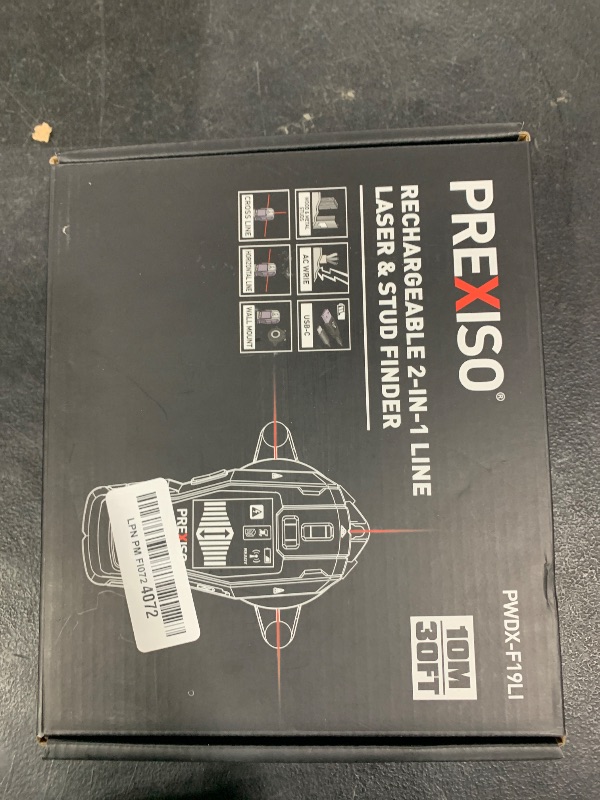 Photo 1 of PREXISO 2-in-1 Stud Finder with Laser Level, Rechargeable Multi Surface Cross Line Laser & Wall Stud Scanners Tool for Hanging Frames & Picture, Wood Ac Wire Metal Studs Joist Pipe Detection