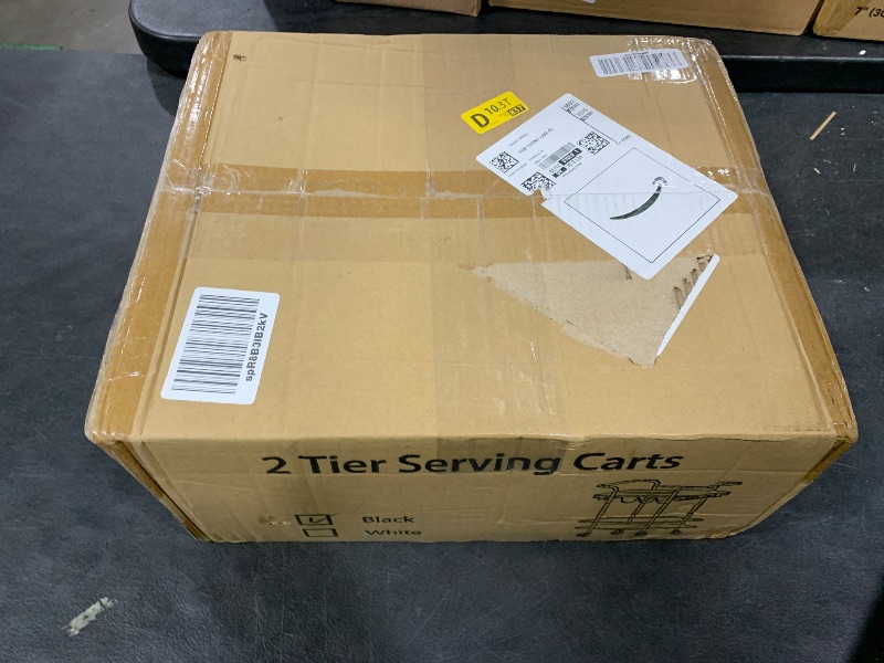 Photo 1 of Wisdom Star 2 Tier Bar Cart with Wheels, Serving Cart with Wheels and 2 Handle, Outdoor Bar Cart for The Home with Wine Rack and Glass Holder, Kitchen Serving Cart for Home, Dining Room, Party, Black