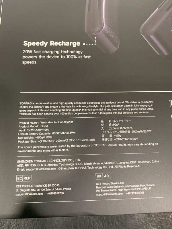 Photo 1 of TORRAS COOLiFY Cyber 2026 Flagship AI Neck Air Conditioner, Ultimate Immersive Cooling Portable Neck Fan?No.1 Coolest & Max Cooling Area? Neck Fans that Blow Cold Air 6000 mah Rechargeable for Gifts