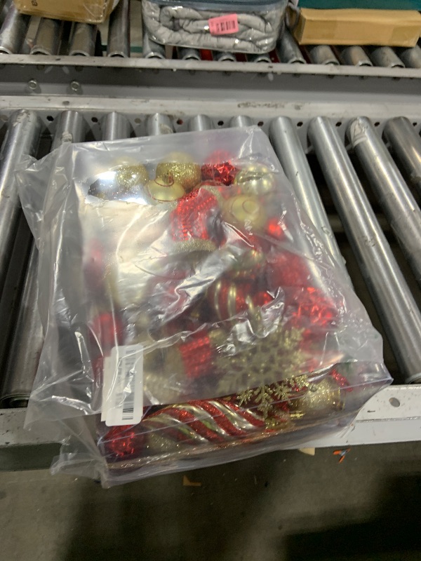 Photo 1 of 87Pcs Christmas Ball Ornaments Set, Assorted Shatterproof Hanging Tree Decorative for Xmas Tree Holiday Party and Home Decor (Red & Gold)