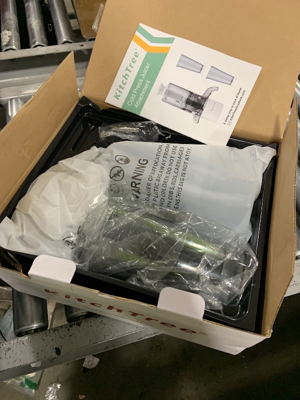 Photo 1 of KITCHTREE Masticating Juicer Attachment for KitchenAid Stand Mixer, 4.2" Large Feed Chute Fit Whole Vegetables & Fruits, Slow Cold Press Juicing, Includes 2 * 28oz capacity cups