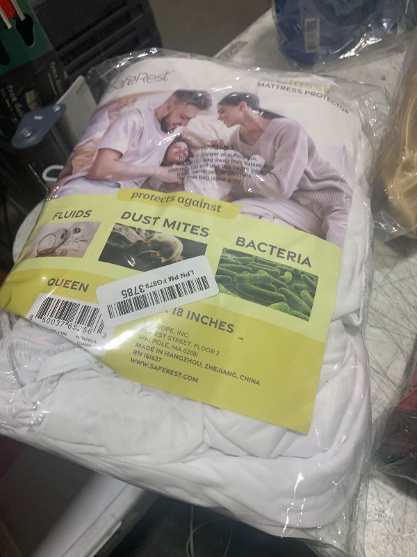 Photo 1 of SafeRest Waterproof Mattress Protector Queen Size – Absorbent Breathable Soft Fitted Bed Cover with 18" Deep Stretchable Pockets – Machine Washable Queen Mattress Cover