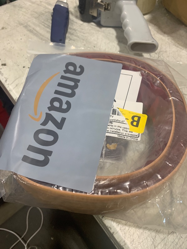 Photo 1 of 1/2" to 3/5" Height Threshold Ramp - Rubber Threshold, Floor Transition Strip, Door Strip, Wheelchair Ramp, Carpet to Tile Strip (Light Brown Coffee, 40 inches)