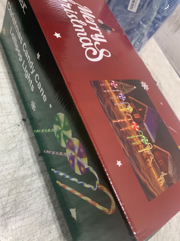 Photo 1 of 10PK Flashing Christmas Candy Cane Lollipop Lights for Pathway Outdoor, Christmas Decorations Outdoor, 8 Modes 130 LED Waterproof Xmas Stake Light for Garden Yard (Multi-Color)