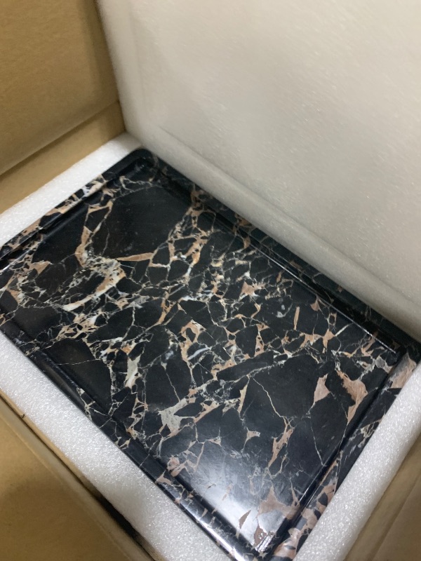 Photo 1 of 100% Natural Marble Serving Tray Luxury Calaccata Viola Marble Storage Tray for Home Decor Stone Tray for Bathroom/Kitchen/Vanity/Dresser,Plate Holder for Tissues, Candles, Towel